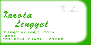 karola lengyel business card